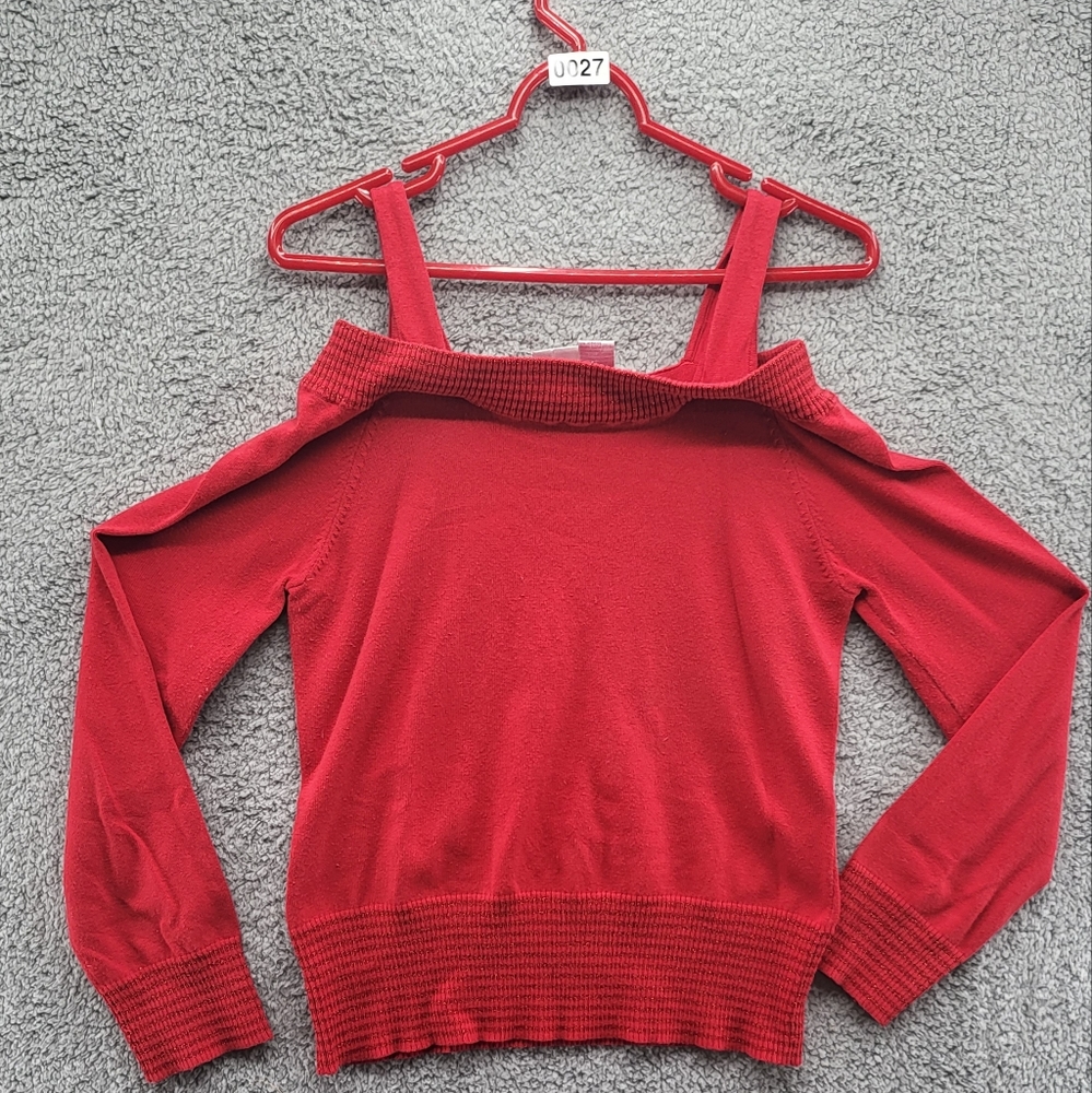 Womens Xhilaration Red Crop Top Sweater Xl